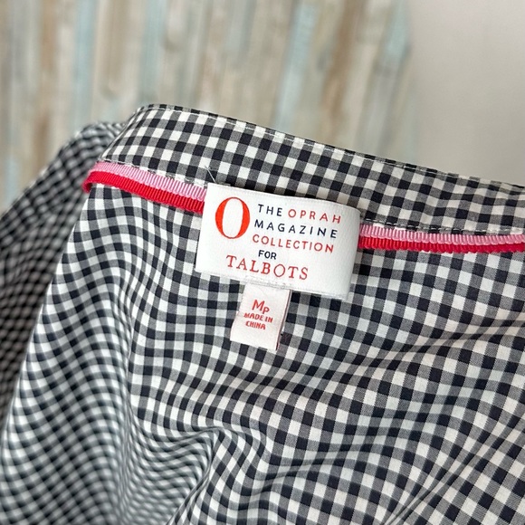 Talbots MP Oprah Magazine Embroidered Popover Top Gingham Scalloped Bell Sleeve - Picture 7 of 10